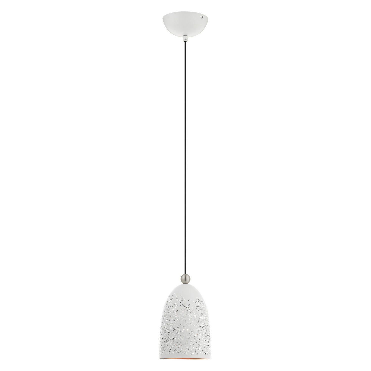 Livex Lighting - 49107-03 - One Light Pendant - Arlington - White w/ Brushed Nickels