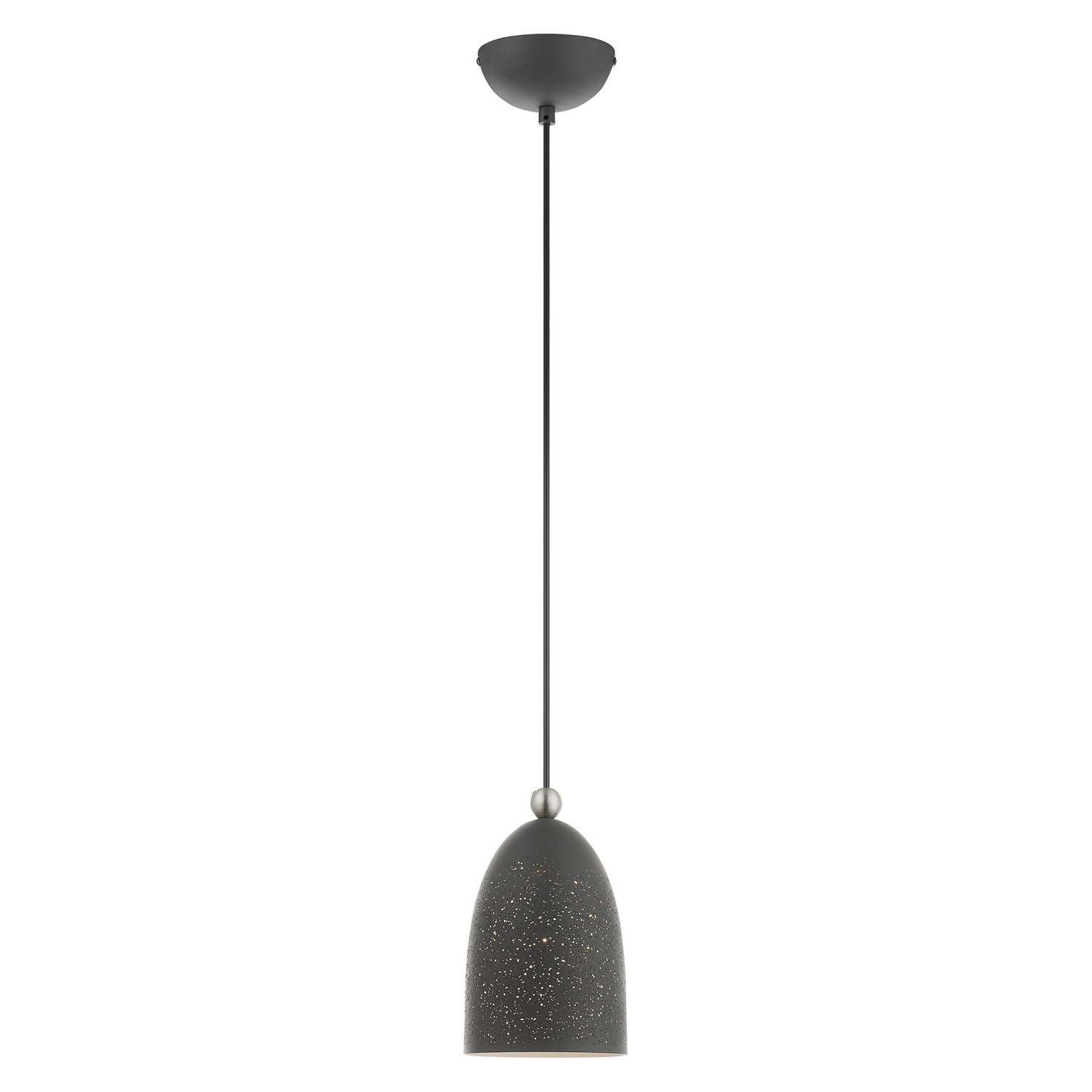 Livex Lighting - 49107-76 - One Light Pendant - Arlington - Scandinavian Gray w/ Brushed Nickels