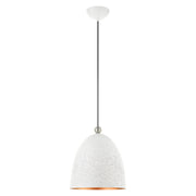 Livex Lighting - 49109-03 - One Light Pendant - Arlington - White w/ Brushed Nickels