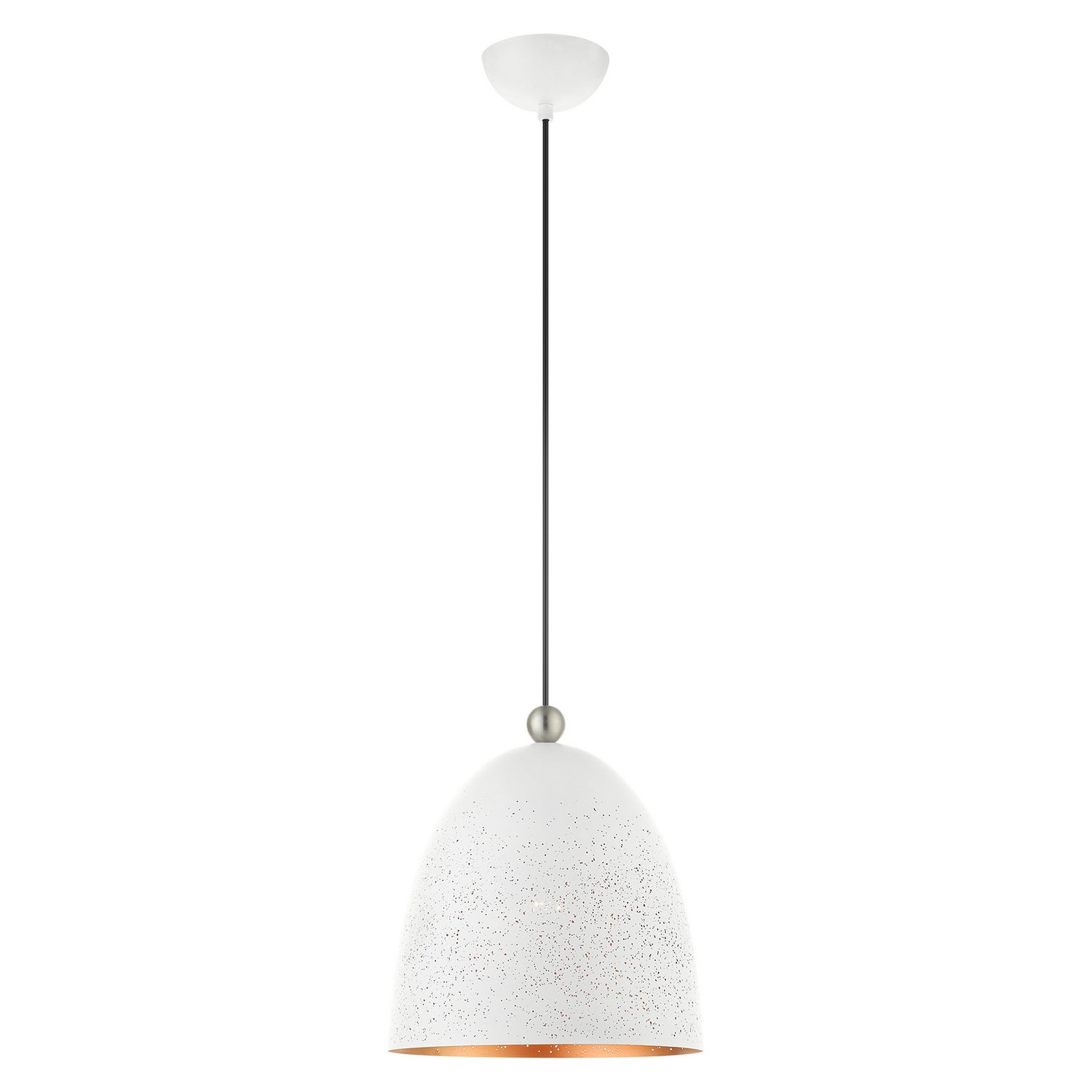 Livex Lighting - 49109-03 - One Light Pendant - Arlington - White w/ Brushed Nickels