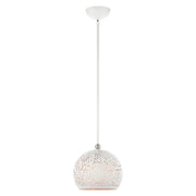 Livex Lighting - 49181-03 - One Light Pendant - Charlton - White w/ Brushed Nickels