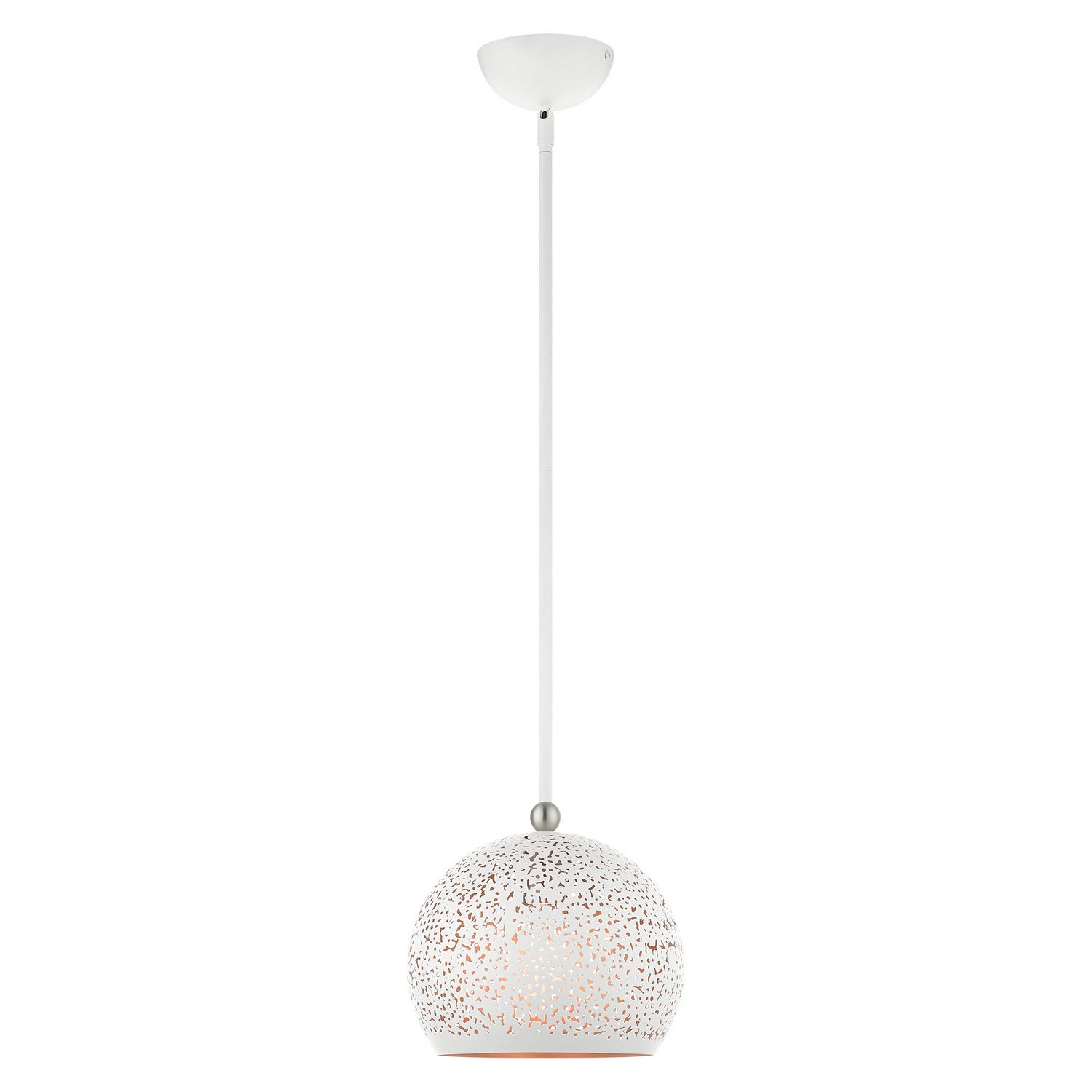 Livex Lighting - 49181-03 - One Light Pendant - Charlton - White w/ Brushed Nickels