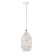 Livex Lighting - 49182-03 - One Light Pendant - Charlton - White w/ Brushed Nickels