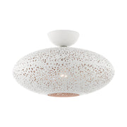 Livex Lighting - 49183-03 - One Light Semi Flush Mount - Charlton - White w/ Brushed Nickels