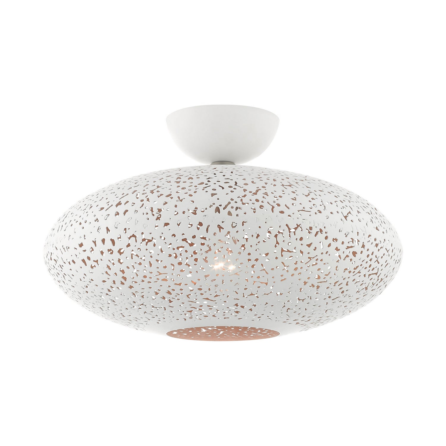 Livex Lighting - 49183-03 - One Light Semi Flush Mount - Charlton - White w/ Brushed Nickels