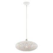 Livex Lighting - 49184-03 - One Light Pendant - Charlton - White w/ Brushed Nickels