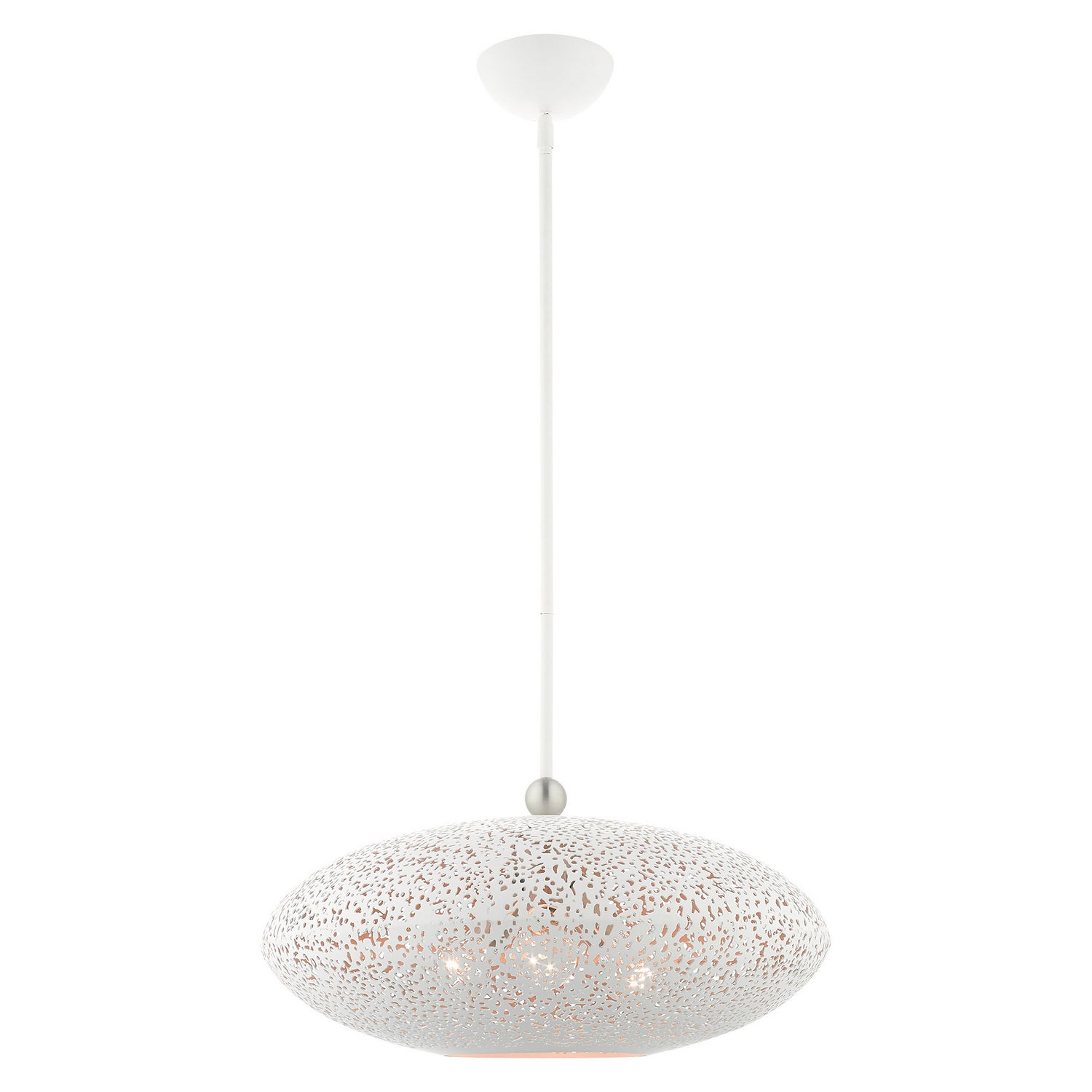 Livex Lighting - 49185-03 - Three Light Pendant - Charlton - White w/ Brushed Nickels
