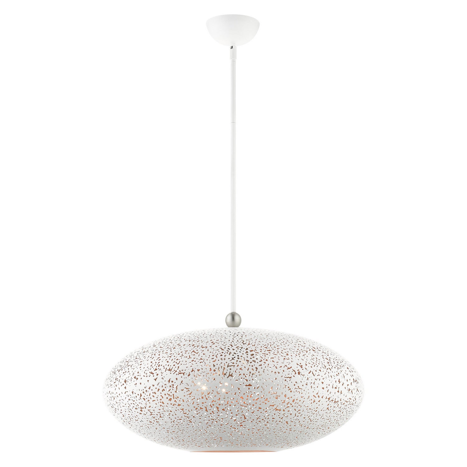 Livex Lighting - 49186-03 - Three Light Pendant - Charlton - White w/ Brushed Nickels