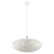 Livex Lighting - 49186-03 - Three Light Pendant - Charlton - White w/ Brushed Nickels