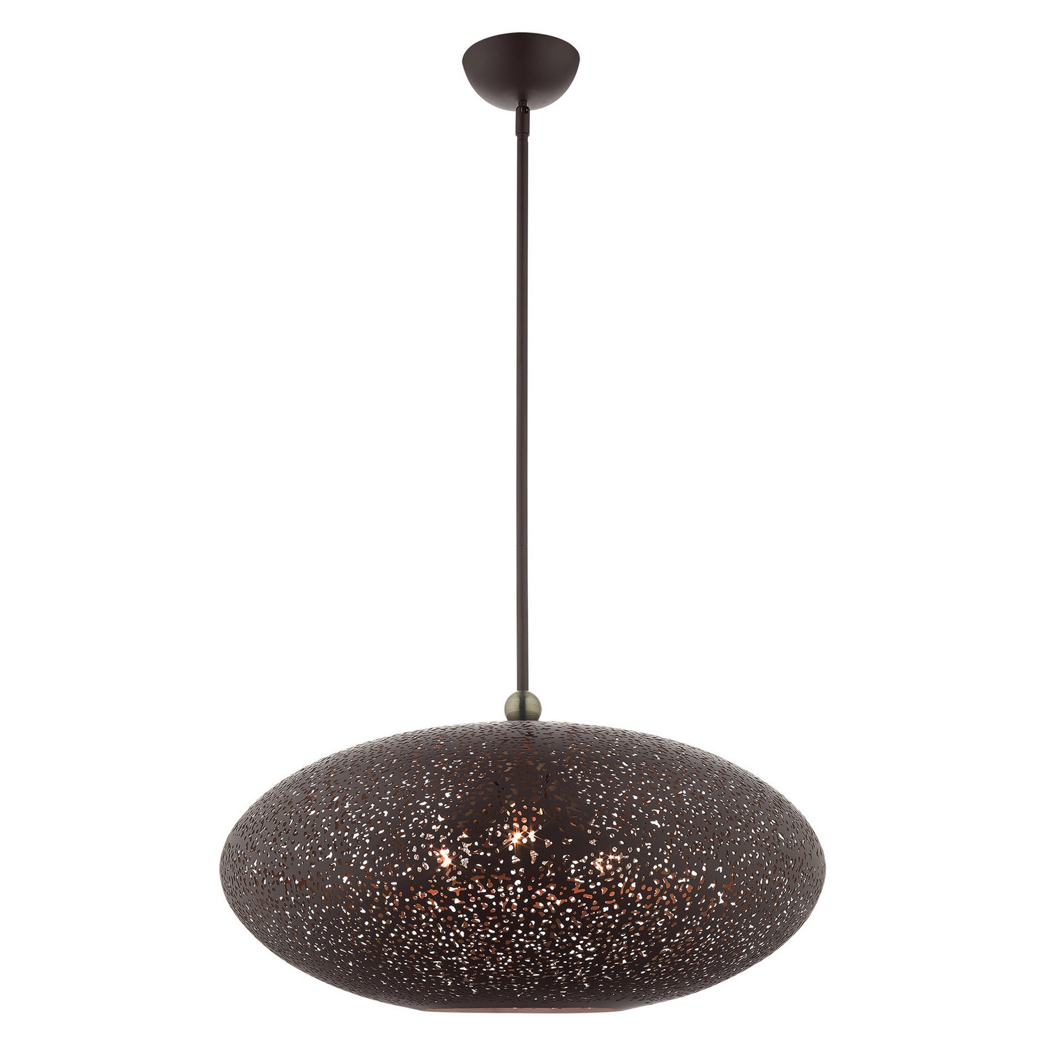 Livex Lighting - 49186-07 - Three Light Pendant - Charlton - Bronze w/ Antique Brasss