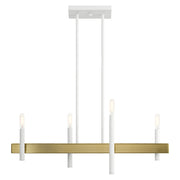 Livex Lighting - 49334-03 - Four Light Chandelier - Denmark - White w/ Antique Brasss