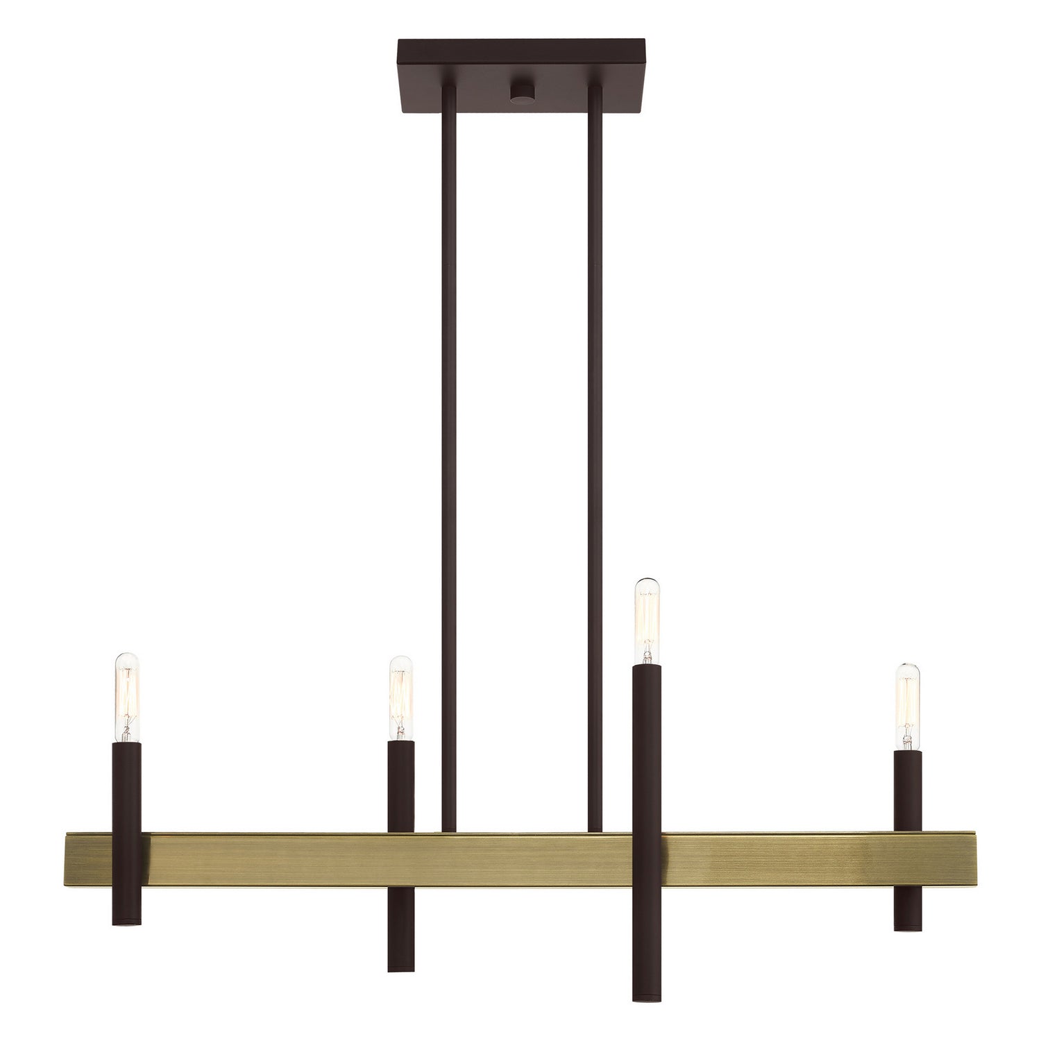 Livex Lighting - 49334-07 - Four Light Chandelier - Denmark - Bronze w/ Antique Brasss