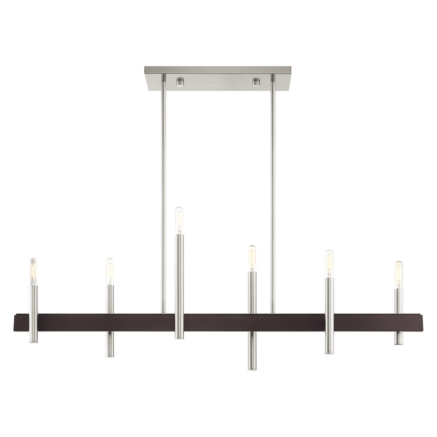 Livex Lighting - 49336-91 - Six Light Chandelier - Denmark - Brushed Nickel w/ Bronzes