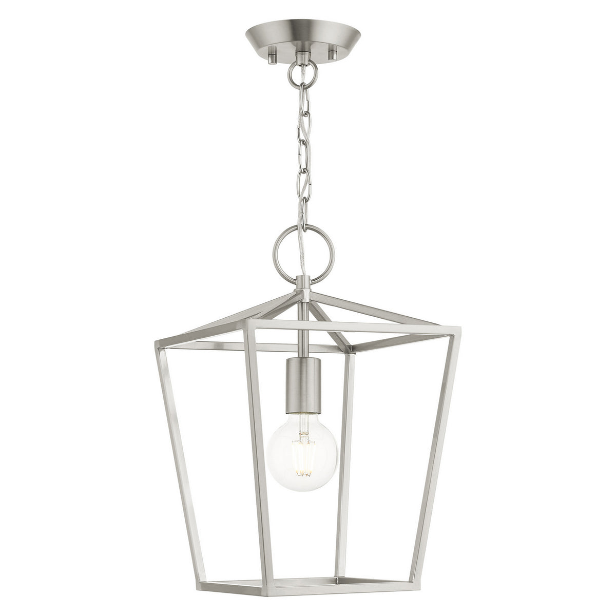 Livex Lighting - 49432-91 - One Light Convertible Semi Flush/Lantern - Devone - Brushed Nickel