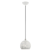 Livex Lighting - 49541-03 - One Light Pendant - Chantilly - White w/ Brushed Nickels