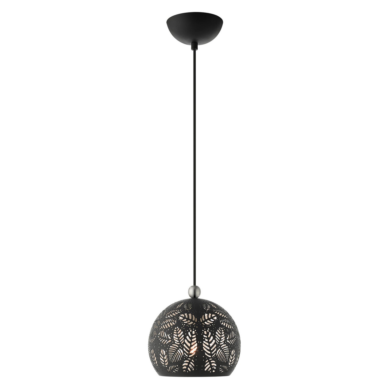 Livex Lighting - 49541-04 - One Light Pendant - Chantilly - Black w/ Brushed Nickels