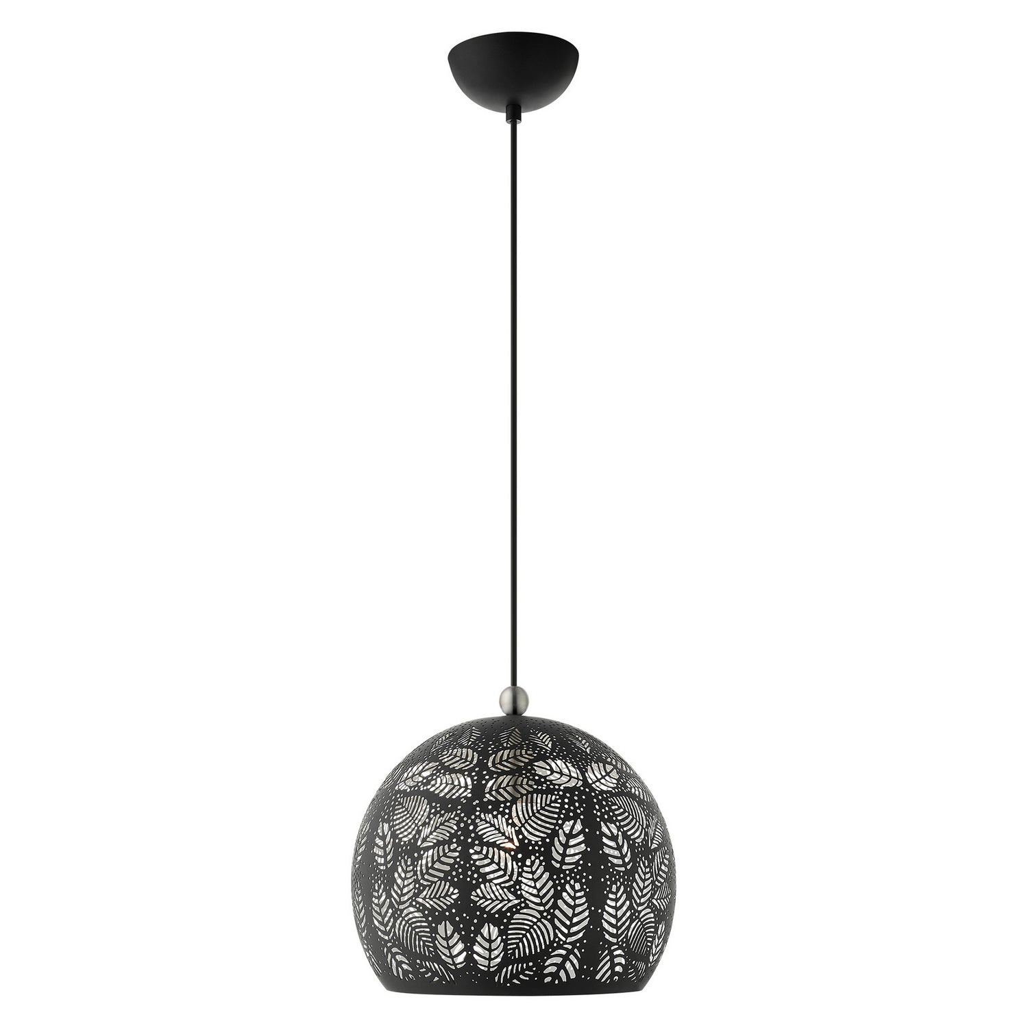 Livex Lighting - 49542-04 - One Light Pendant - Chantilly - Black w/ Brushed Nickels