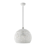 Livex Lighting - 49543-03 - Three Light Pendant - Chantilly - White w/ Brushed Nickels