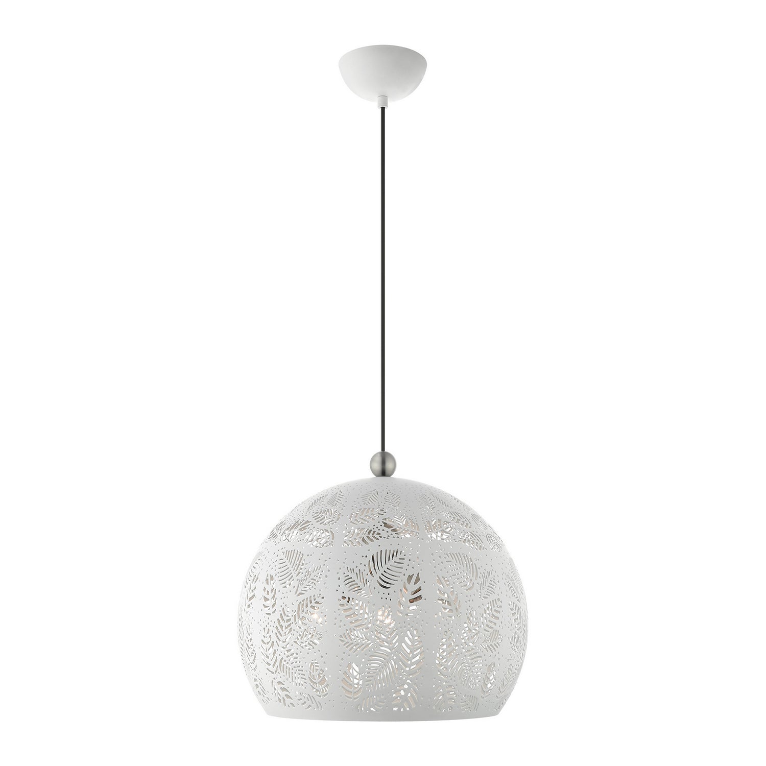 Livex Lighting - 49543-03 - Three Light Pendant - Chantilly - White w/ Brushed Nickels