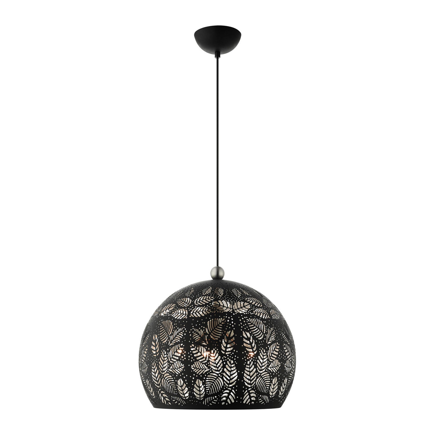 Livex Lighting - 49543-04 - Three Light Pendant - Chantilly - Black w/ Brushed Nickels