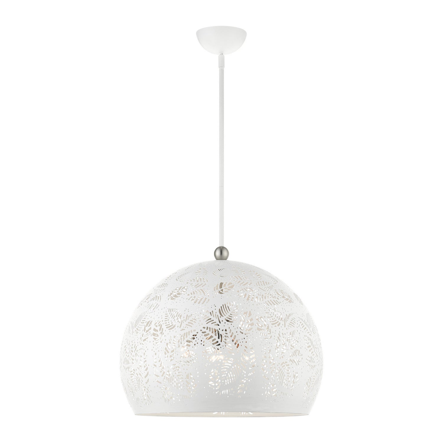 Livex Lighting - 49544-03 - Three Light Pendant - Chantilly - White w/ Brushed Nickels