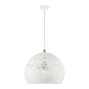 Livex Lighting - 49544-03 - Three Light Pendant - Chantilly - White w/ Brushed Nickels