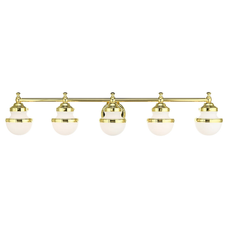 Livex Lighting - 5715-02 - Five Light Vanity - Oldwick - Polished Brass