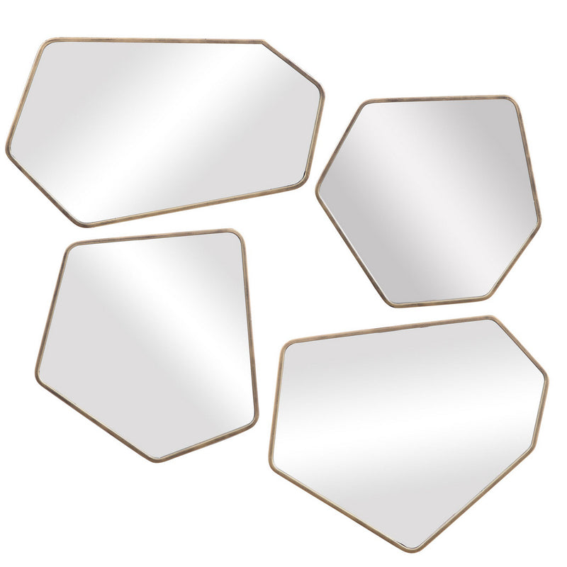 Uttermost - 09616 - Mirror, Set Of 4 - Linneah - Aged Gold