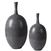 Uttermost - 17711 - Vases, S/2 - Riordan - Marbled Black/White/Matte White