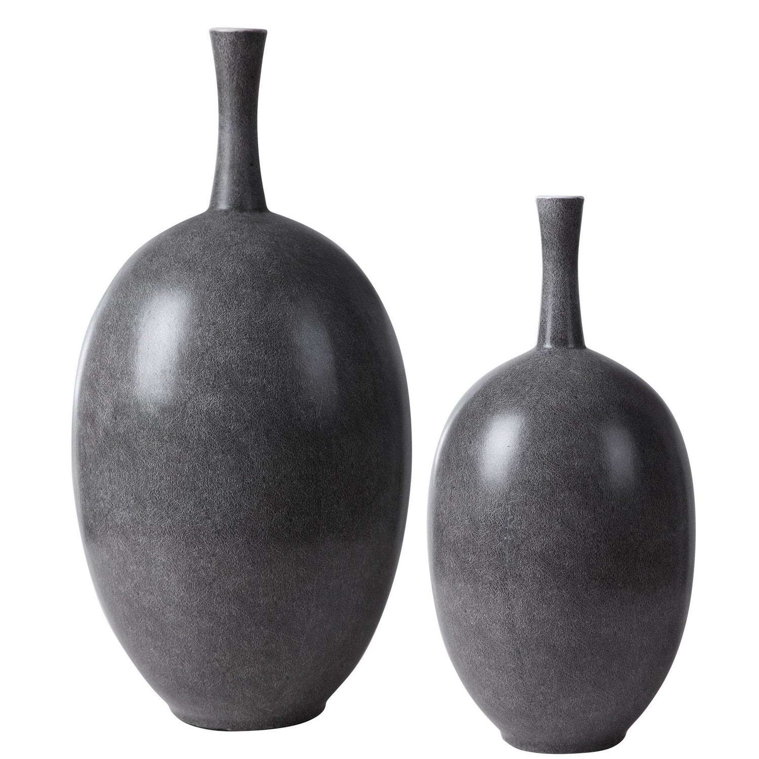 Uttermost - 17711 - Vases, S/2 - Riordan - Marbled Black/White/Matte White