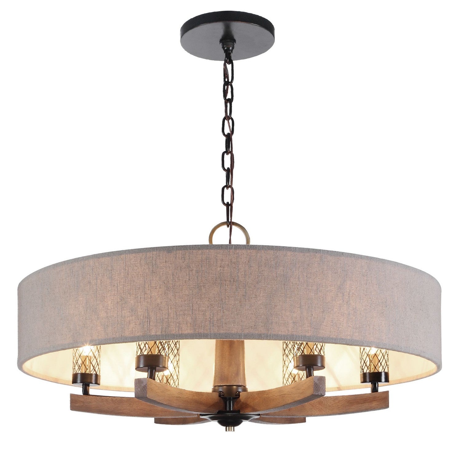 Uttermost - 21331 - Six Light Chandelier - Woodall - Dark Bronze & Antique Brass