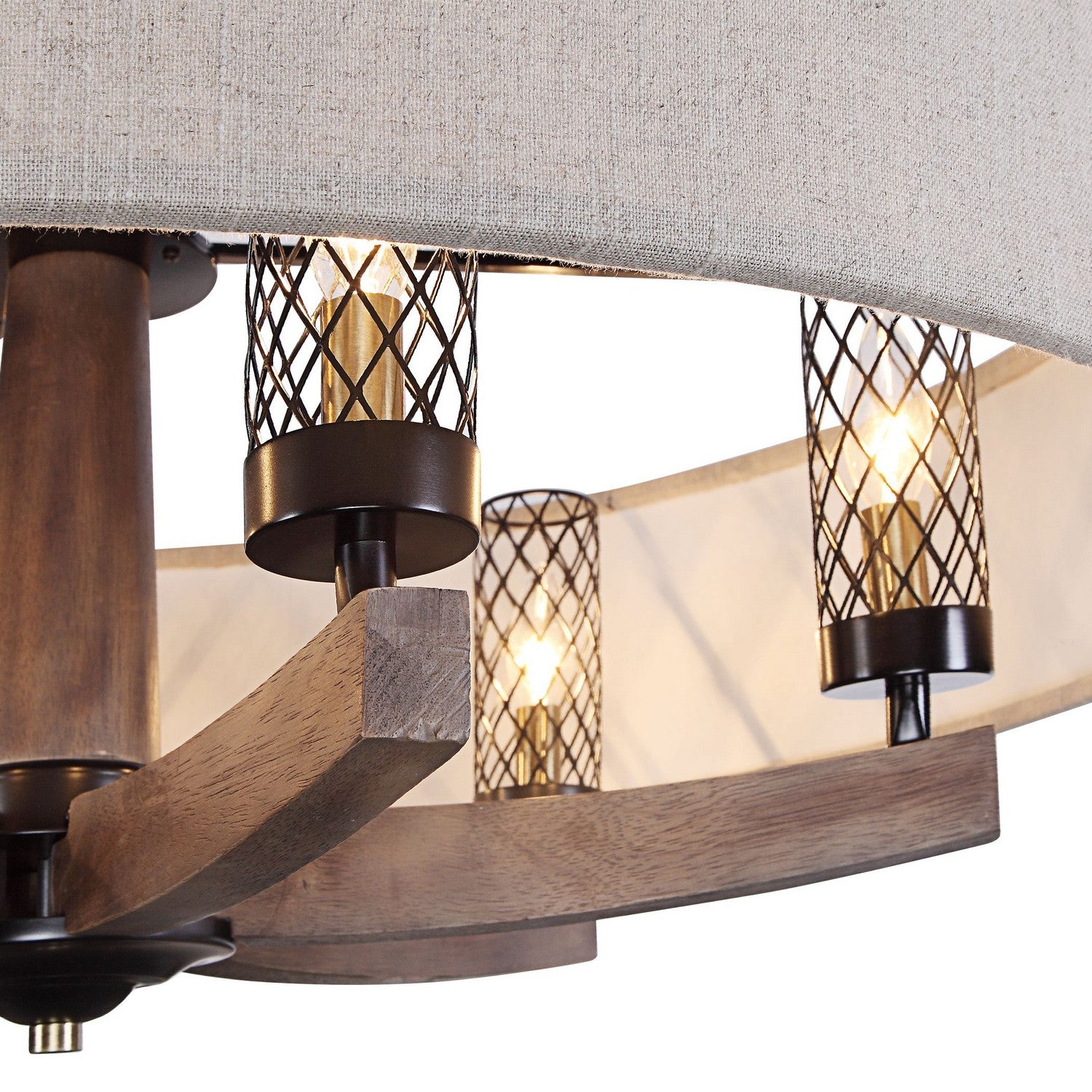 Uttermost - 21331 - Six Light Chandelier - Woodall - Dark Bronze & Antique Brass