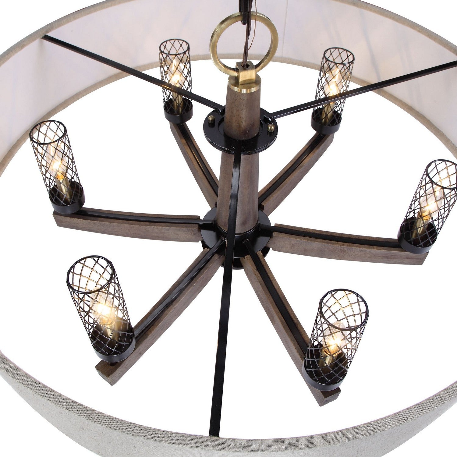 Uttermost - 21331 - Six Light Chandelier - Woodall - Dark Bronze & Antique Brass