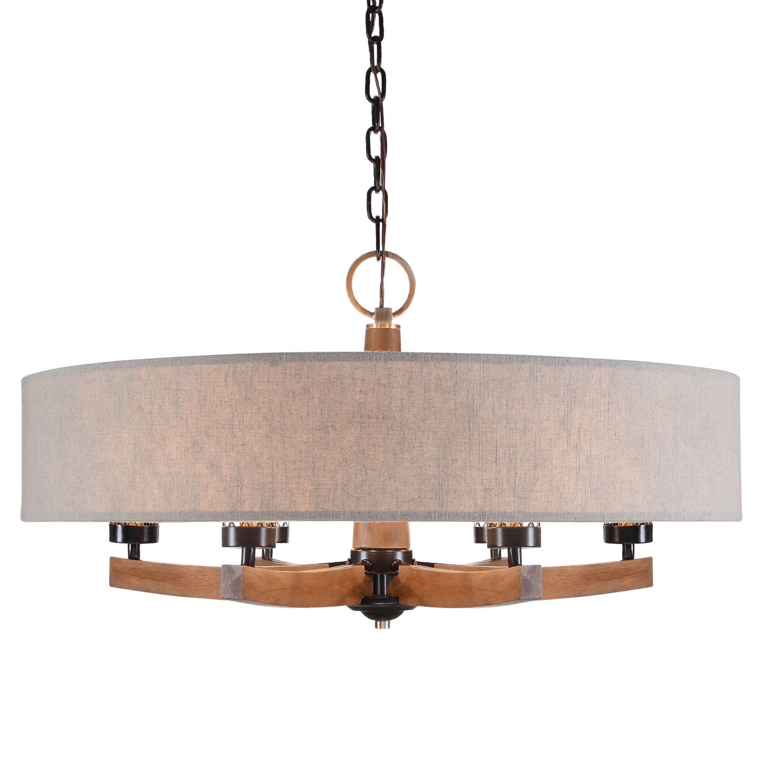 Uttermost - 21331 - Six Light Chandelier - Woodall - Dark Bronze & Antique Brass