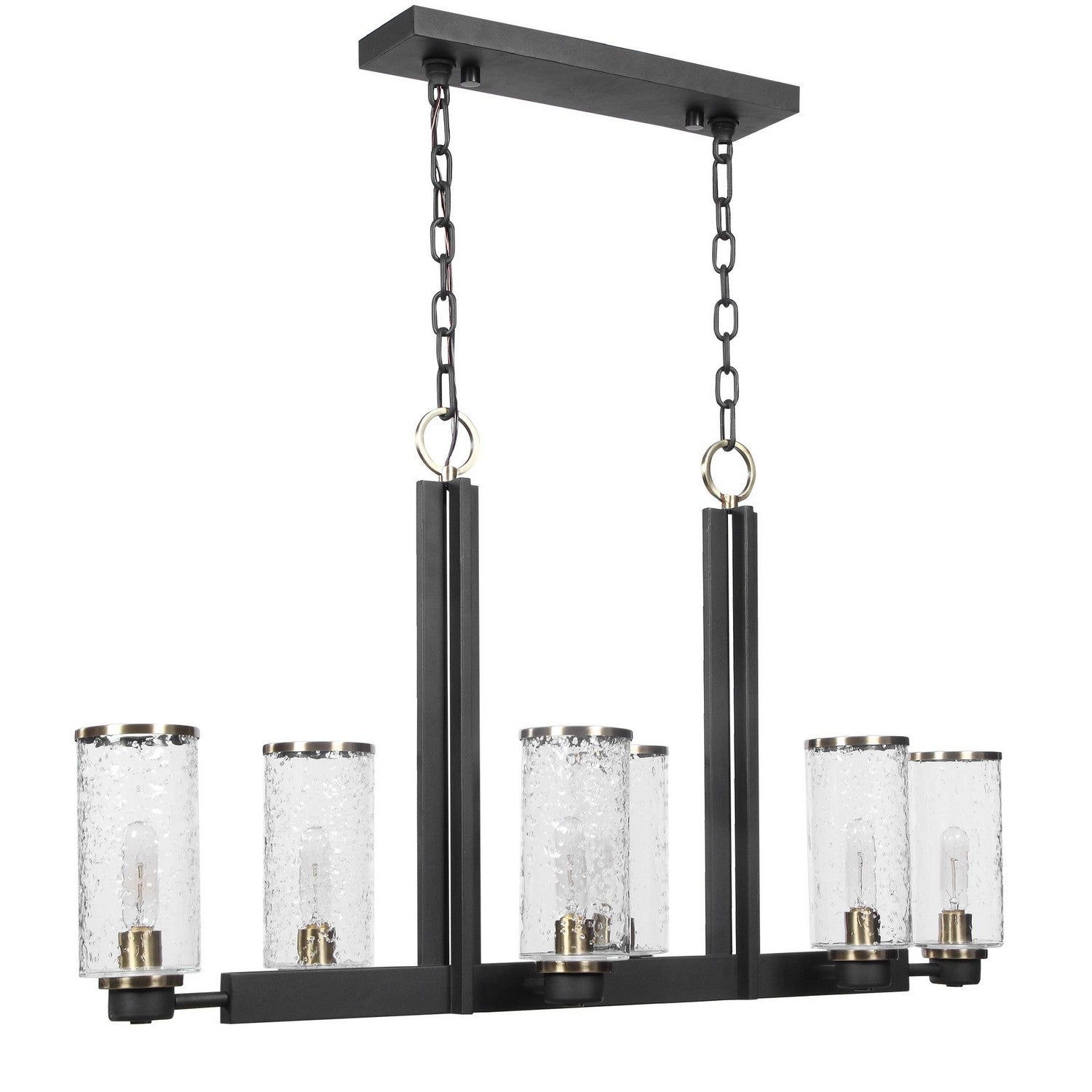 Uttermost - 21333 - Six Light Island Pendant - Jarsdel - Black & Antique Brass