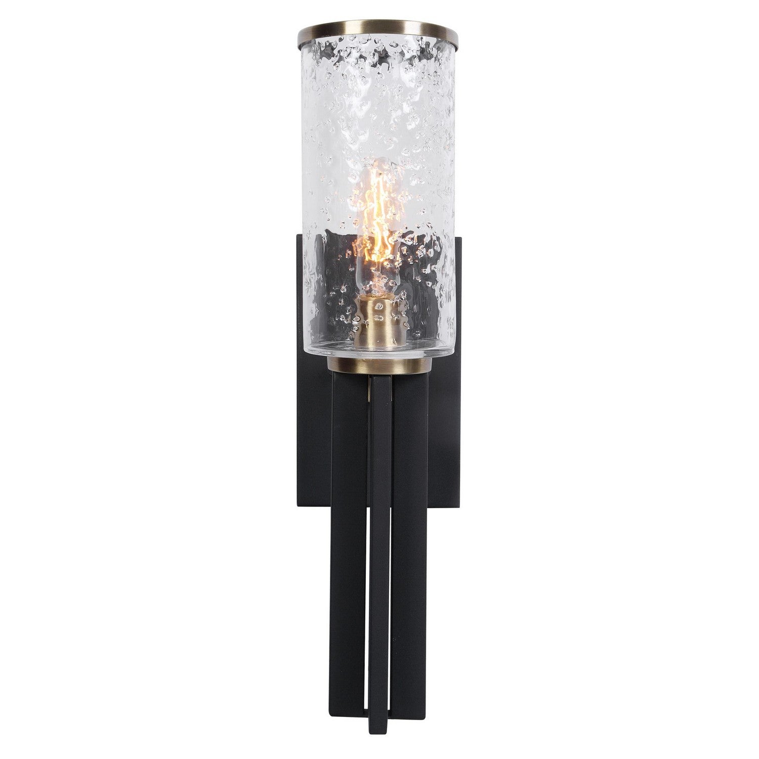Uttermost - 22522 - One Light Wall Sconce - Jarsdel - Black & Antique Brass