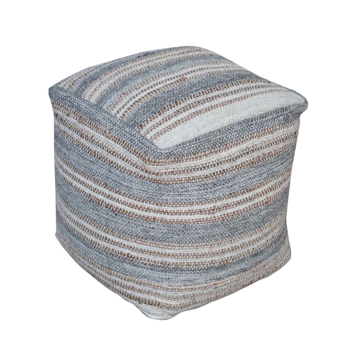 Uttermost - 23967 - Pouf - Mesick - Light Gray, Cream, And Natural Tones