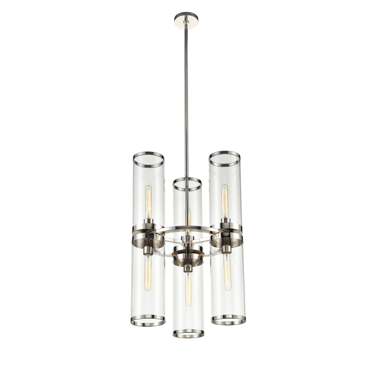 Alora - CH311633PNCG - Six Light Chandelier - Revolve Ii - Clear Glass/Polished Nickel