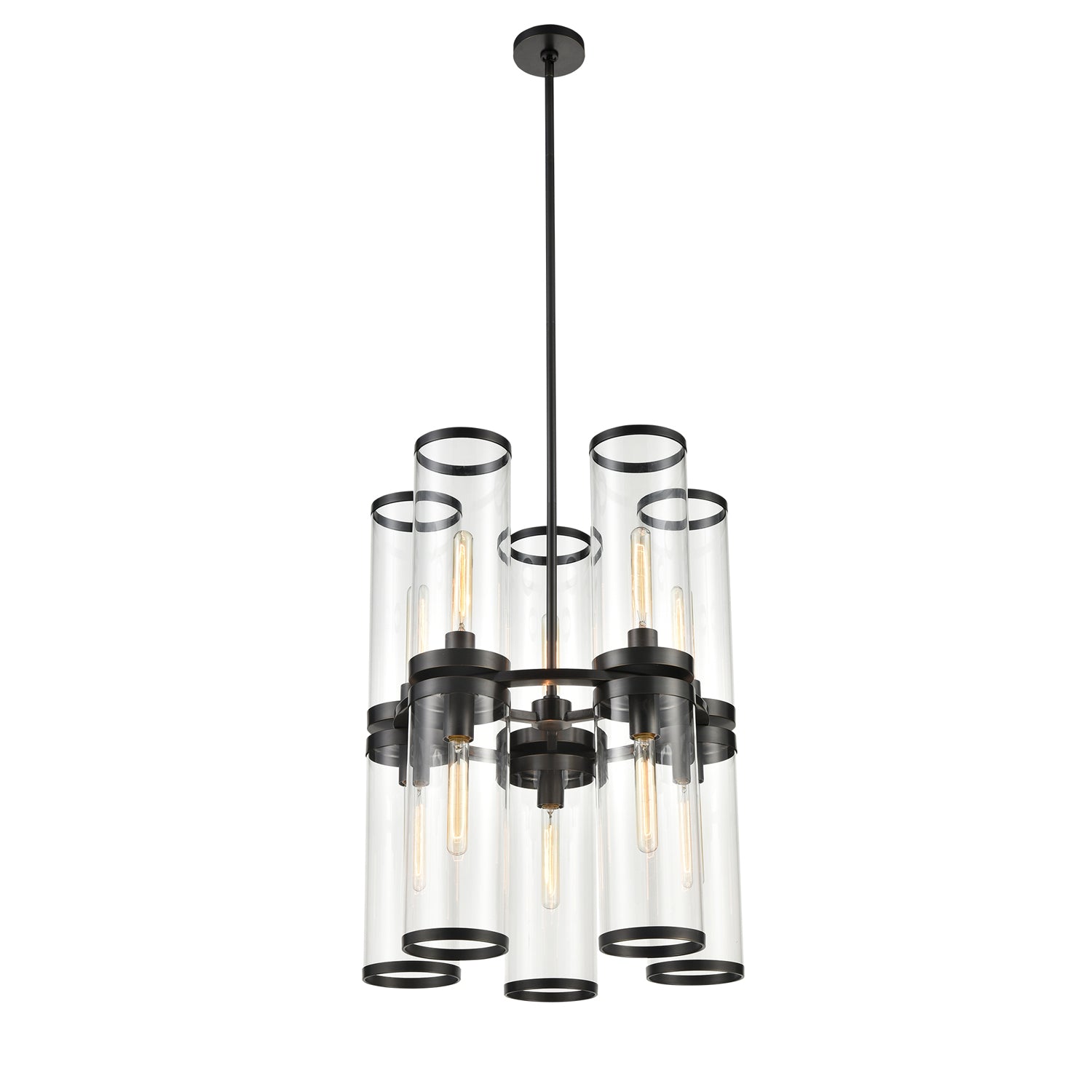 Alora - CH311655UBCG - Ten Light Chandelier - Revolve Ii - Clear Glass/Urban Bronze