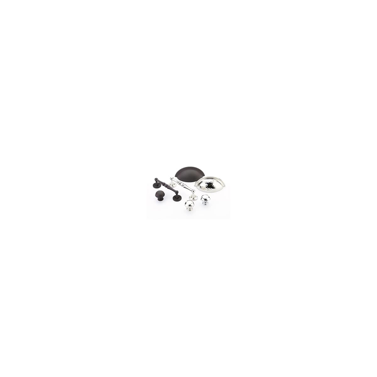 Schaub and Company - 571-SB - Atherton 1-1/4" Solid Brass Hammered Texture Round Cabinet Knob with Knurled Rim in Satin Brass