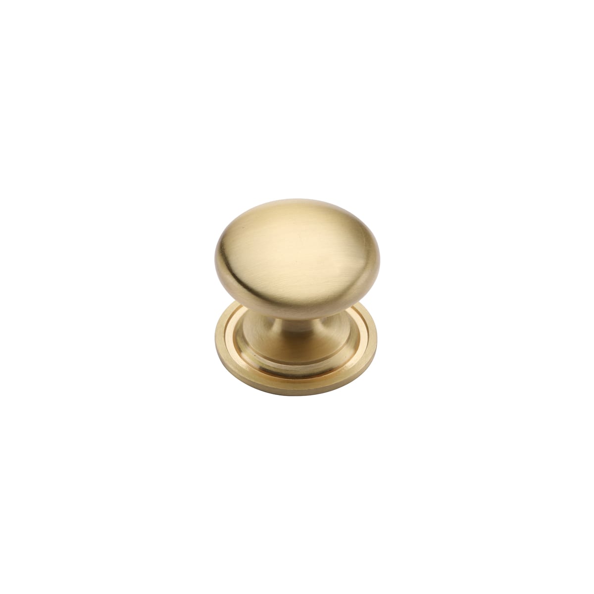 Ashley Norton - MT0113-032-MSB - Solid Brass Round 1-1/4 Inch Mushroom Cabinet Knob with Backplate in Satin Brass