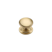 Ashley Norton - MT0113-032-MSB - Solid Brass Round 1-1/4 Inch Mushroom Cabinet Knob with Backplate in Satin Brass