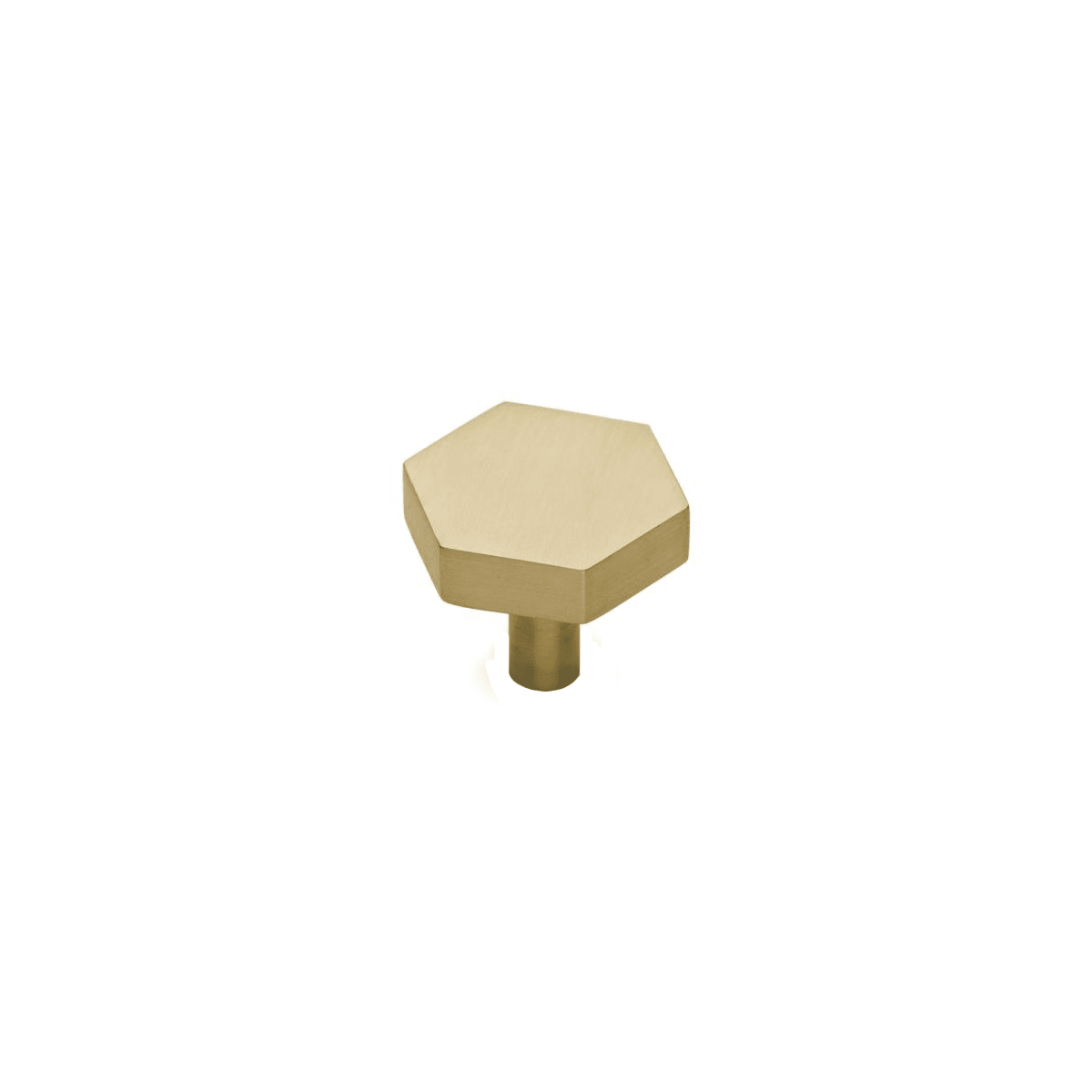 Solid Brass Hex 1-3/8 Inch Geometric Cabinet Knob
