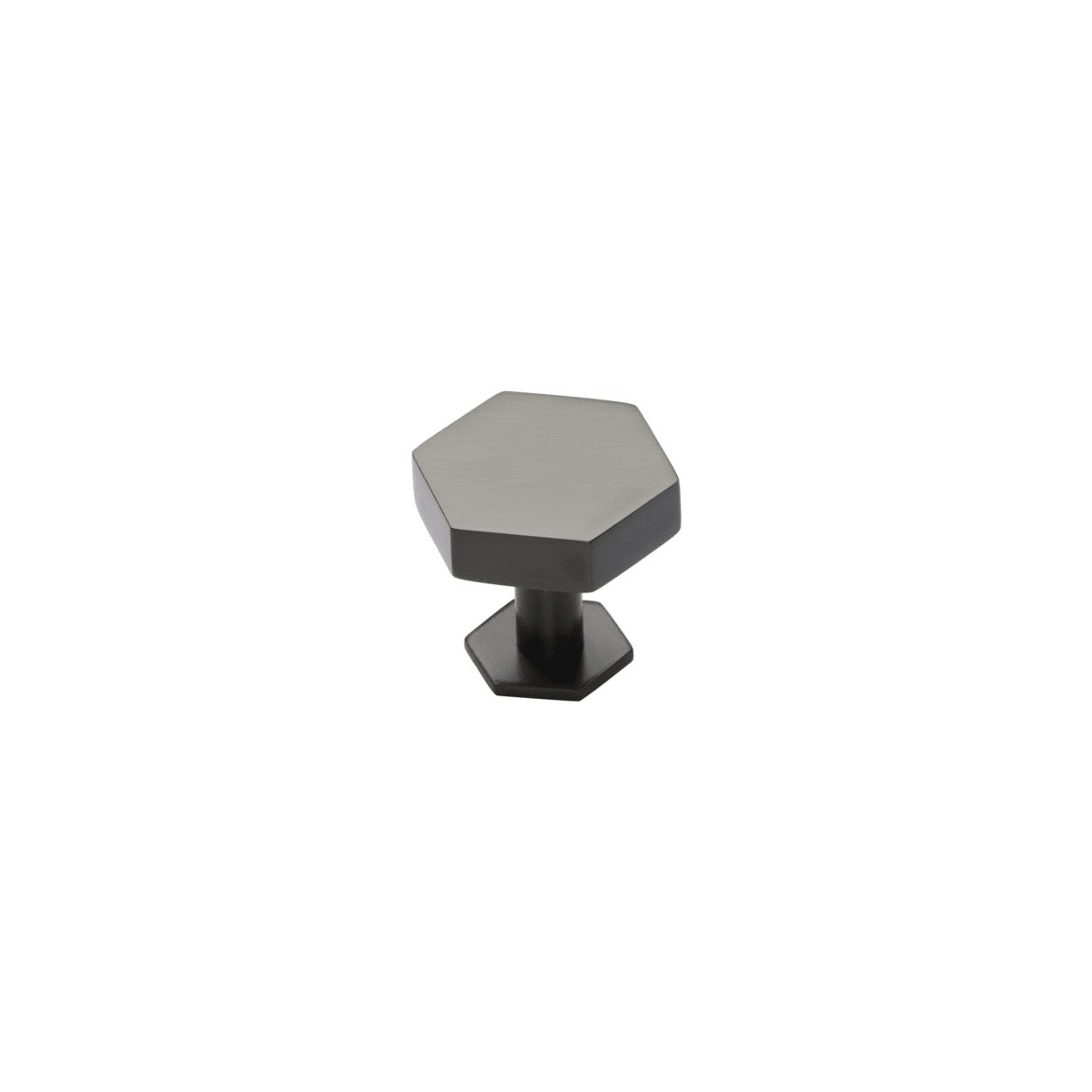 Solid Brass Hex 1-3/4 Inch Geometric Cabinet Knob with Backplate
