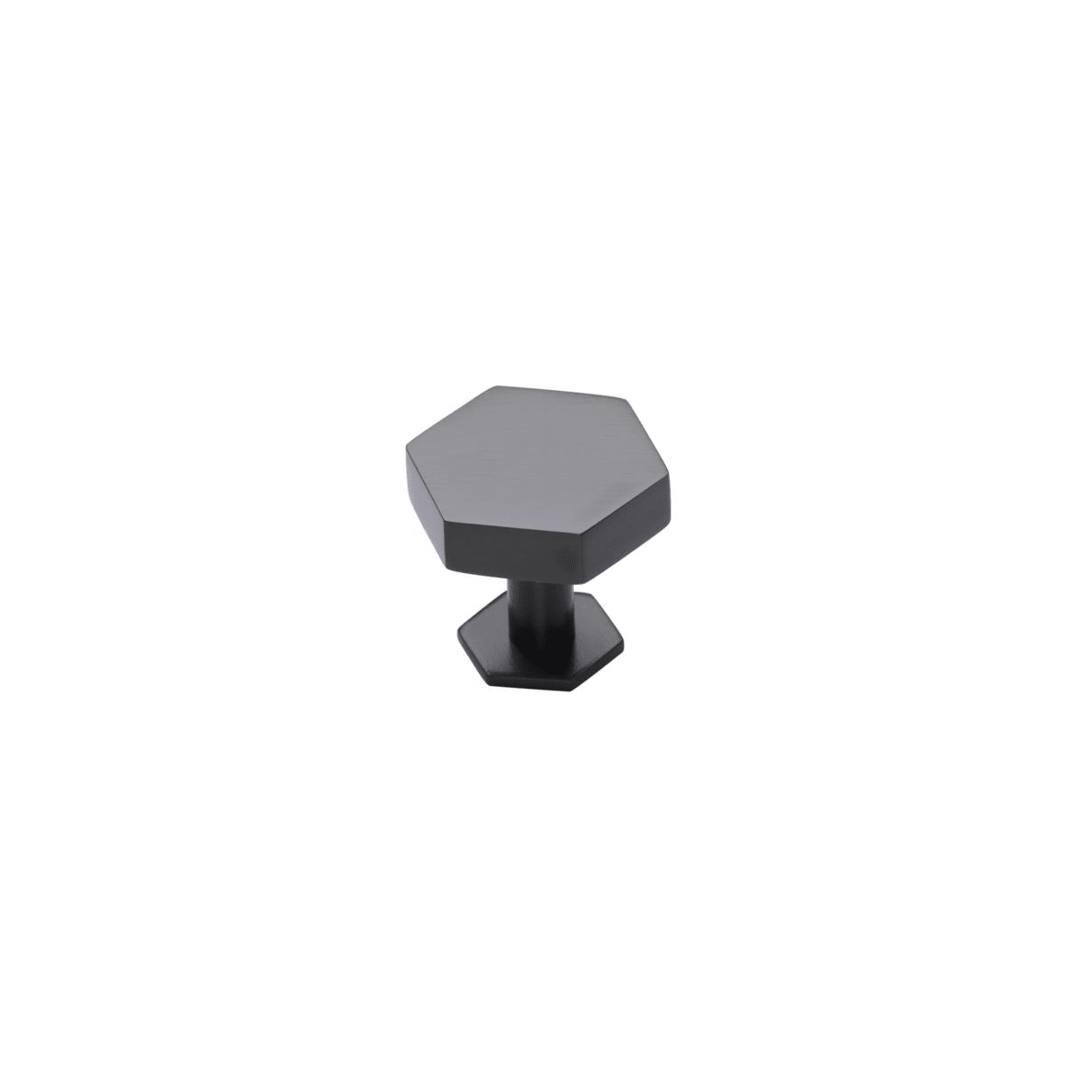 Solid Brass Hex 1-3/4 Inch Geometric Cabinet Knob with Backplate