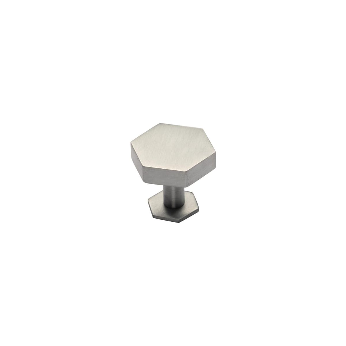 Solid Brass Hex 1-3/4 Inch Geometric Cabinet Knob with Backplate