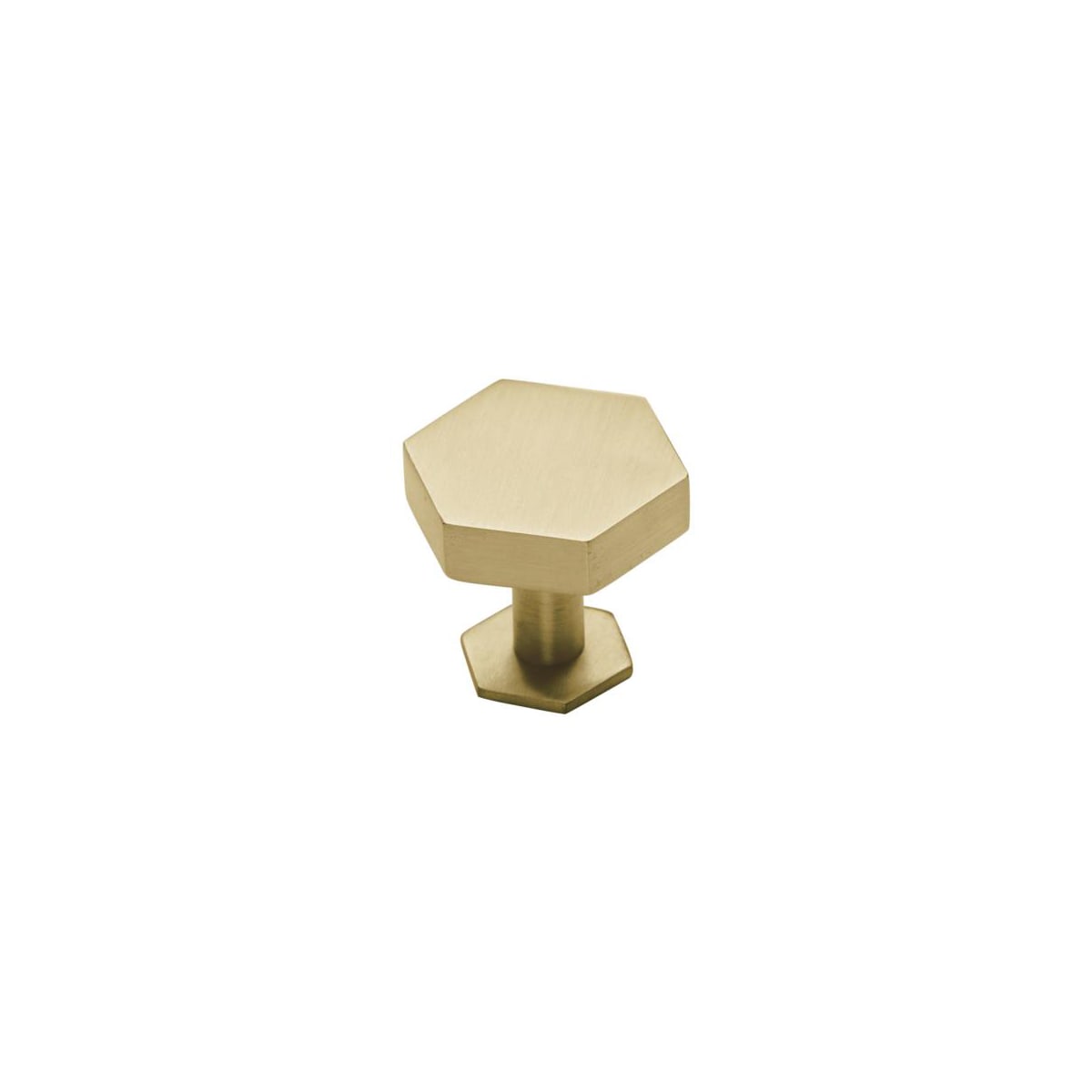 Solid Brass Hex 1-3/4 Inch Geometric Cabinet Knob with Backplate