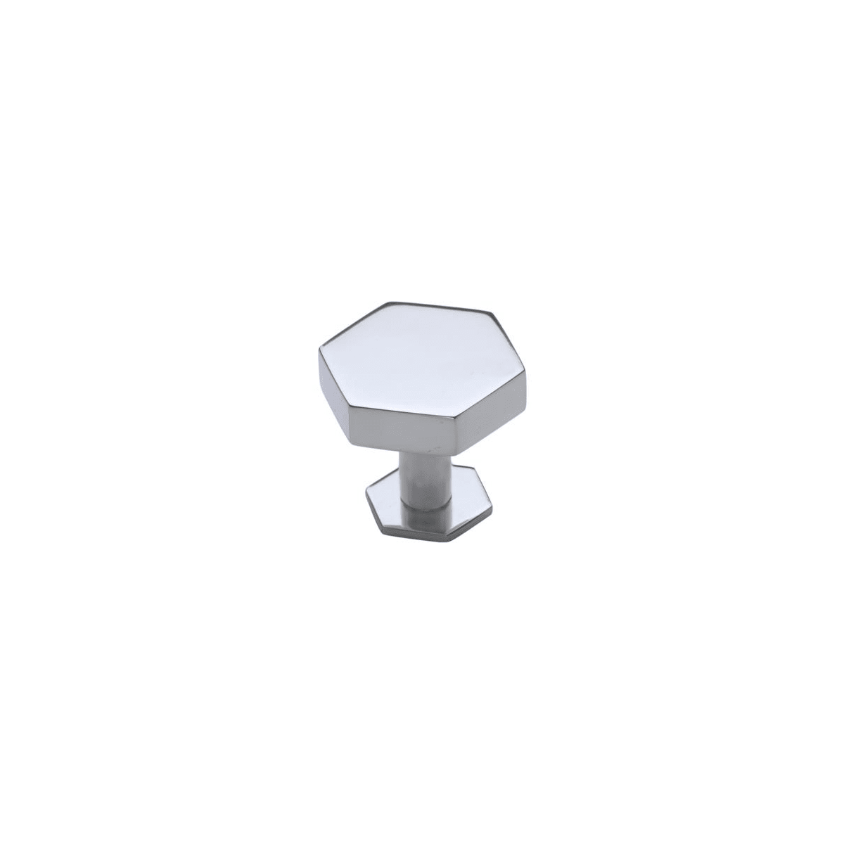 Ashley Norton - MT4335-043-PCH - Solid Brass Hex 1-3/4 Inch Geometric Cabinet Knob with Backplate in Polished Chrome