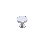 Ashley Norton - MT4335-043-PCH - Solid Brass Hex 1-3/4 Inch Geometric Cabinet Knob with Backplate in Polished Chrome