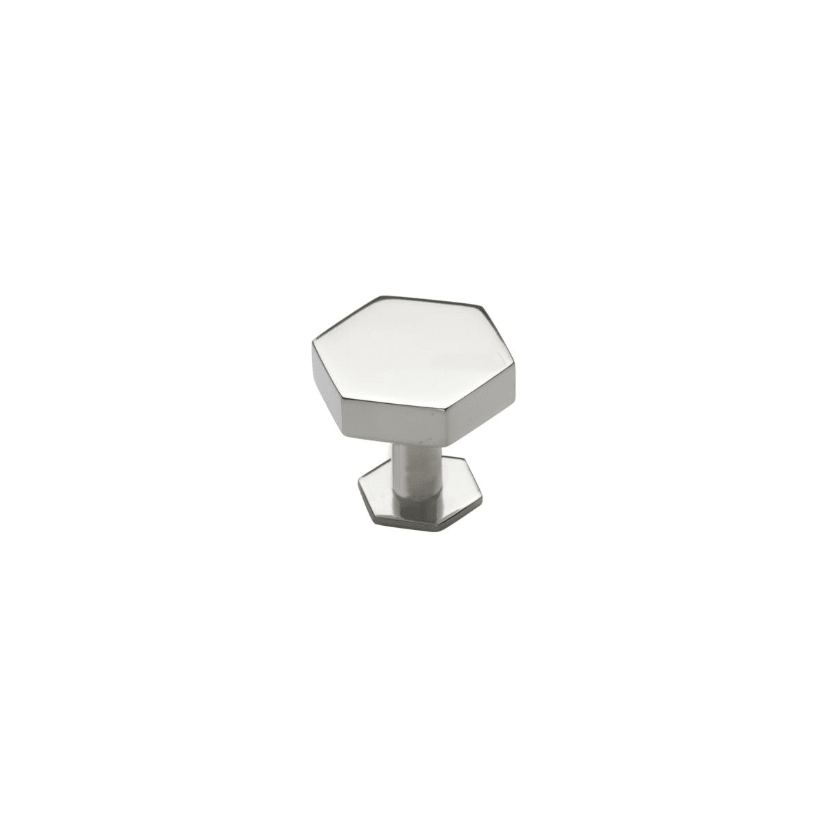Solid Brass Hex 1-3/4 Inch Geometric Cabinet Knob with Backplate
